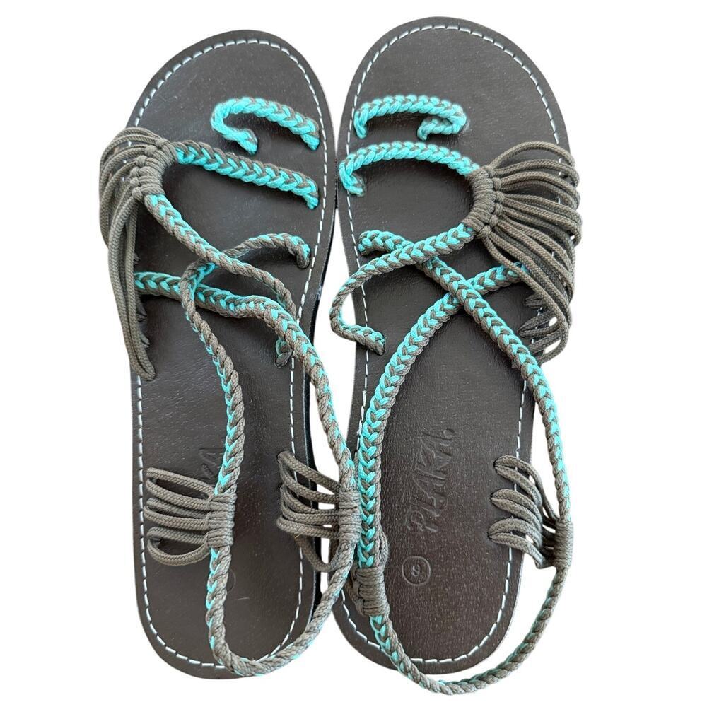 Bronoir Fayara Lightweight & Arch-Supportive Teal Gray Walking Sandals Size 9